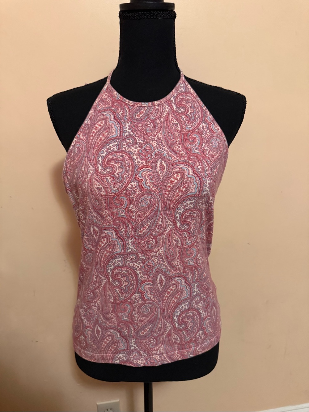 GAP Pink Paisley Halter Tank Top